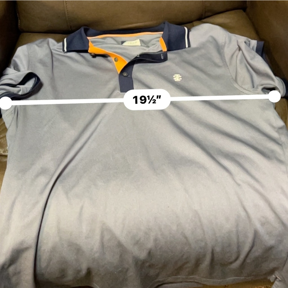 IZOD Polo Shirt Men's Large Gray Navy - Picture 5 of 6